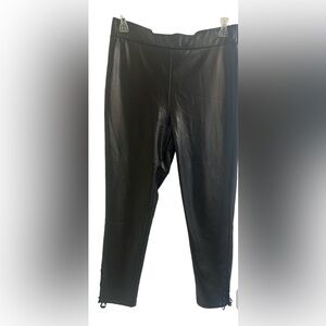 Women's Black New York‎ and Company Faux Leather Leggings Size XL